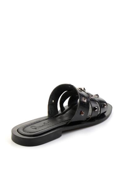 Bambi Siyah Leather Kadın Terlik K04826076103