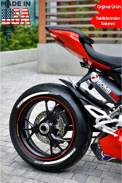 bombtire Motorsiklet Scooter Atv Bisiklet Jant Lastik Şeriti 4 Adet 2.5 Cm Beyaz Motor Şeriti (MADE IN USA)®