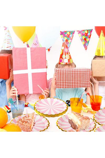 COOYA Disposable Plates, Pink and Gold Paper Plates, for Party(20 PCS)