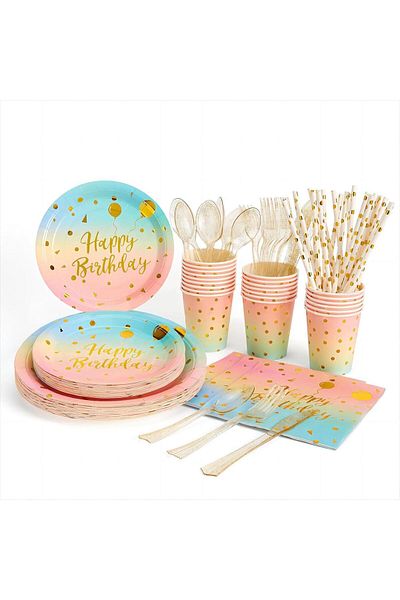 COOYA 80 PCS Party Supplies Set, Disposab, for Birthday Graduation Wedding