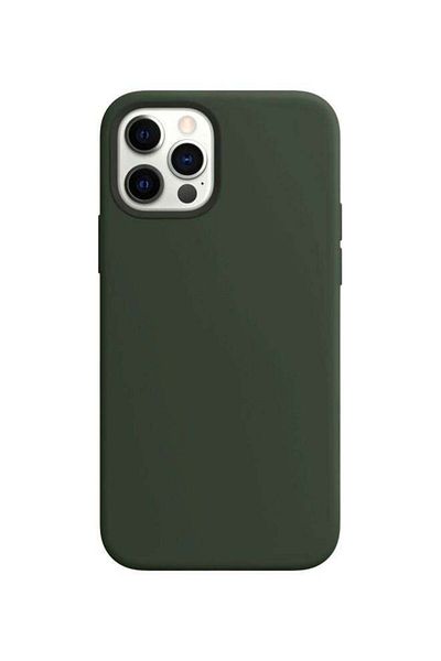 Generic Liquid Silicone Case For iPhone 12/12 Pro Dark Green