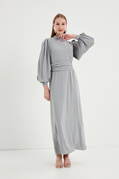 Birgül Bektaş Gri Nora Elbise