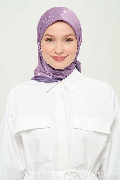 Madame Polo Digital Rayon Scarf Multicolor Patterned Daily Wrinkle-Free Non-Slip 90X90Cm