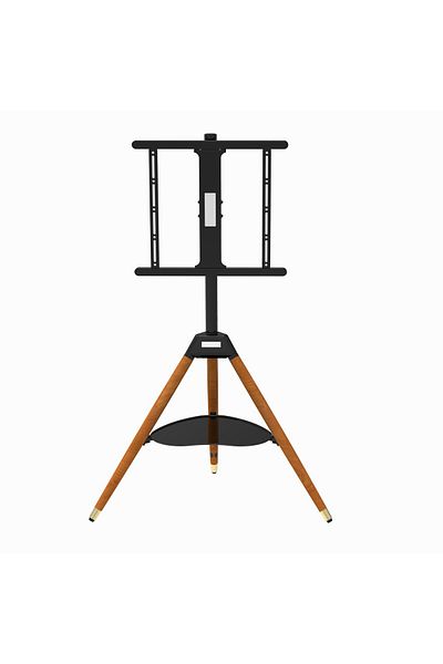 FlashHawk Rotatable Floor Wooden TV Stand with Storage Base for 32-65 inch Screen TVs for Home Office
