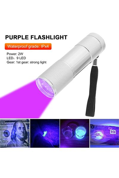 Choice Silver Led Uv Flashlight Ultraviolet Torch Mini Uv Light Pet Urine Stains Detector Fluorescent Anti-
