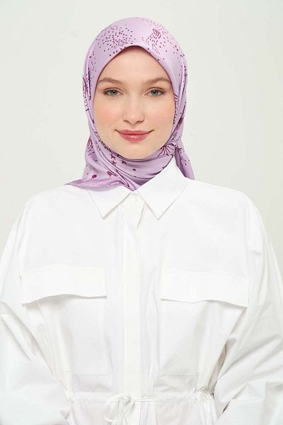 Madame Polo Digital Rayon Scarf Multicolor Patterned Daily Wrinkle-Free Non-Slip 90X90Cm
