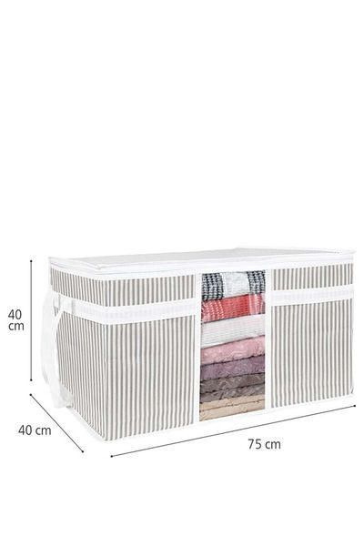 EVLE Μαξιλαροθήκη Παράθυρο Γκρι Ριγέ 75x40x40 cm