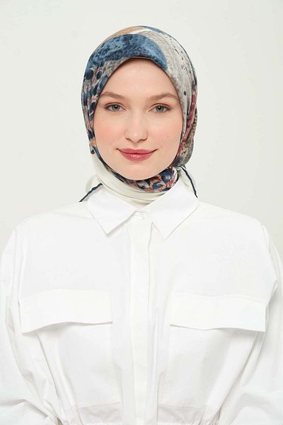 Madame Polo Eșarfă din raion imprimată cu model multicolor zilnic anti-rid anti-alunecare 90x90cm