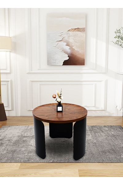 sharpdo Minimalist Light Luxury Living Room Home Round Side Table, Small Tea Table Coffee Table 60*60*47CM
