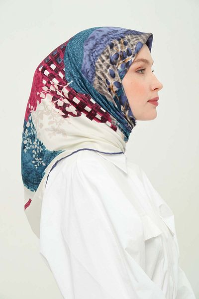 Madame Polo Eșarfă din raion imprimată cu model multicolor zilnic anti-rid anti-alunecare 90x90cm
