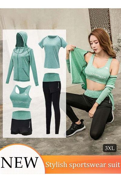 Generic Women's 5pcs Yoga Suit Sweatsuit Activewear Sets