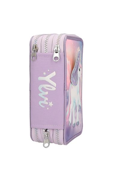 Top Model Pencil Case Equipped With 3 Zippers Ylvi Topmodel Unicorn