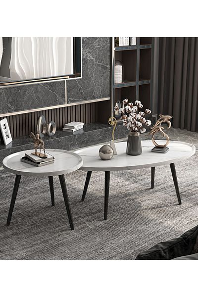 sharpdo Home Living Room Small Apartment Sofa Side Table Combination Coffee Table
