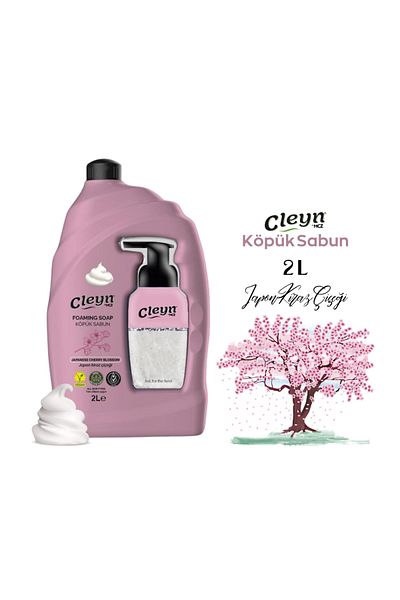 Cleyn Foam Liquid Soap Japanese Cherry Flavored 2L+ 500m Foam Pump Soap Dispenser