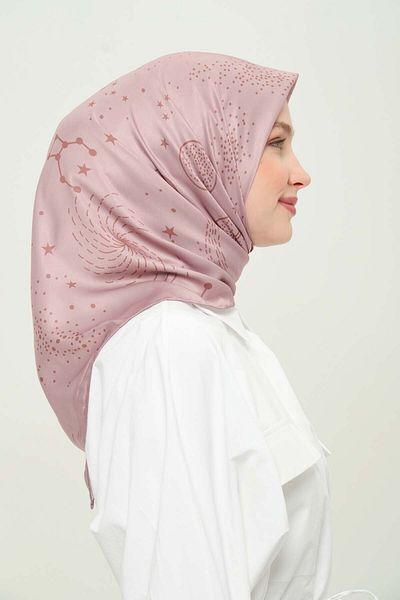 Madame Polo Digital Rayon Scarf Multicolor Patterned Daily Wrinkle-Free Non-Slip 90X90Cm