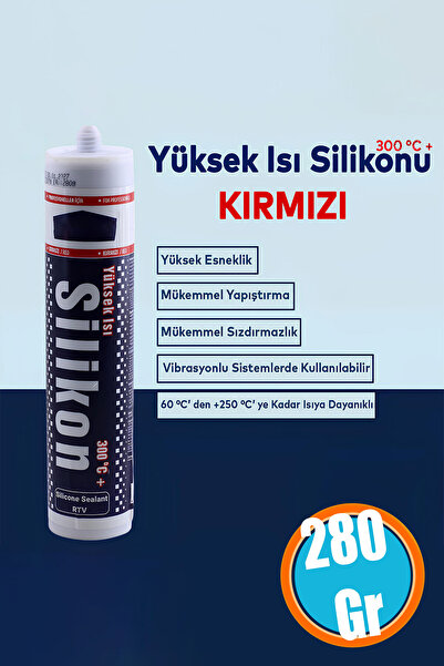 NZB Yüksek Isıya Dayanıklı Kırmızı Silikon Conta Mastik 280 GR Kapı Pencere Pvc Montaj Yalıtım Yapıştırm