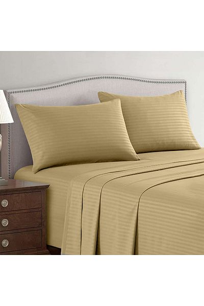 Hotel Linen Klub 3-Piece Bed Sheet Set, 100% Cotton Sateen Fabric , Size: King (260 x 280cm)