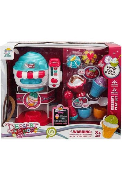 hak-iş oyuncak Dessert Shop Ice Cream Making Machine with Sound and Light