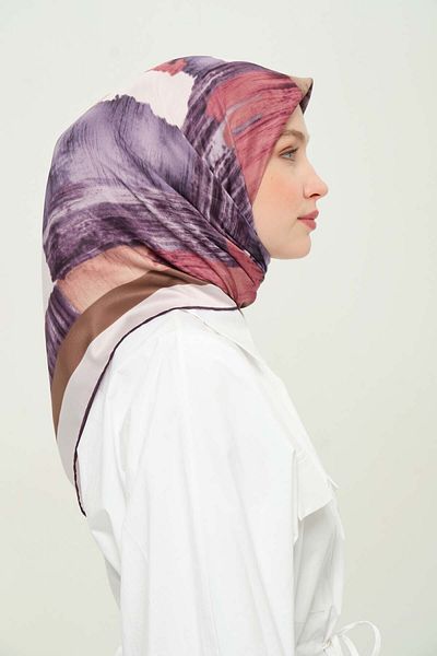 Madame Polo Eșarfă din raion imprimată cu model multicolor zilnic anti-rid anti-alunecare 90x90cm