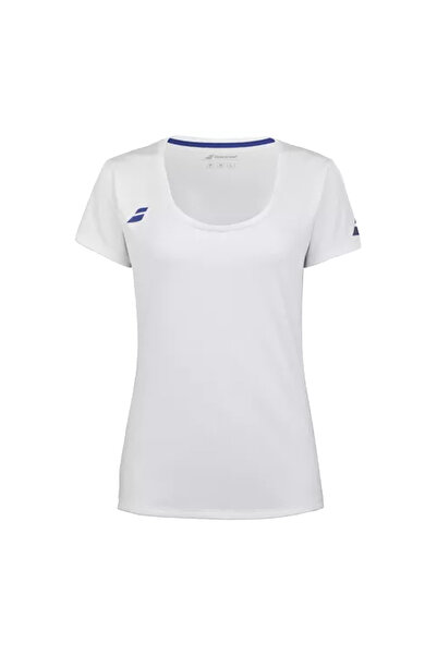 BABOLAT Play Top cu mâneci tip șapcă Tricou alb pentru femei TRIUC FEMEI 3WP2011