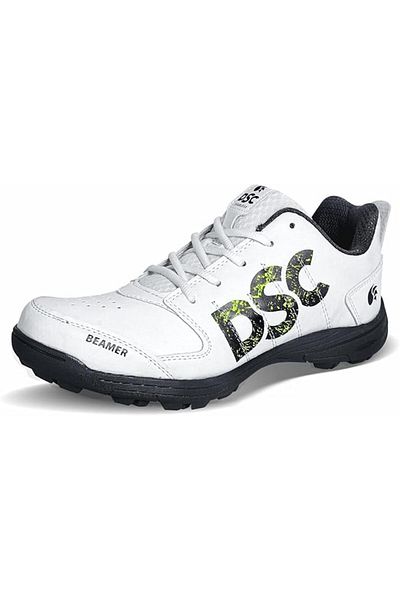 DSC Beamer Cricket Shoes | White Grey | Mens & Boys | Polyvinyl Chloride | Lightweight, Highlydurable