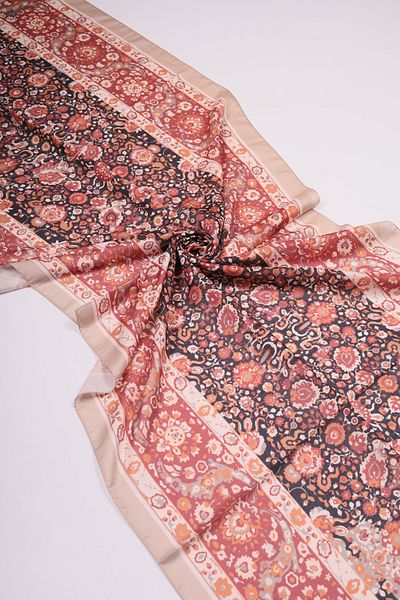 scarfella Patterned Natural Shawl - Pattern-61 - Color-13