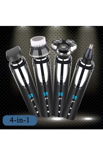 COOYA Electric Shaver, USB Rechargeable, Ipx7 Waterproof, Wet and Dry, 4 in 1, Premium Blades, For Men