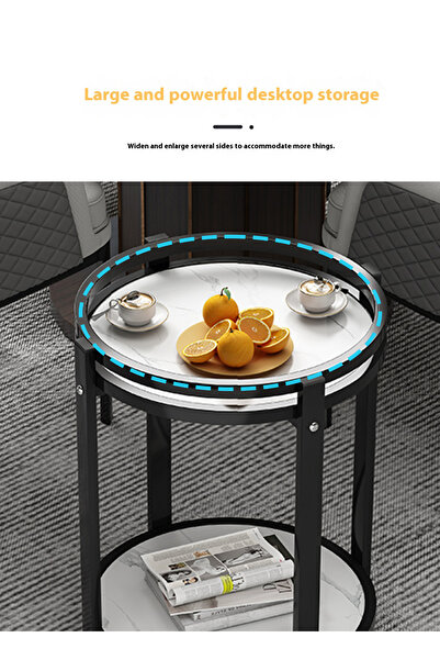 sharpdo Home Double-Layer Storage Space Tea Table Side Table Small Tea Table