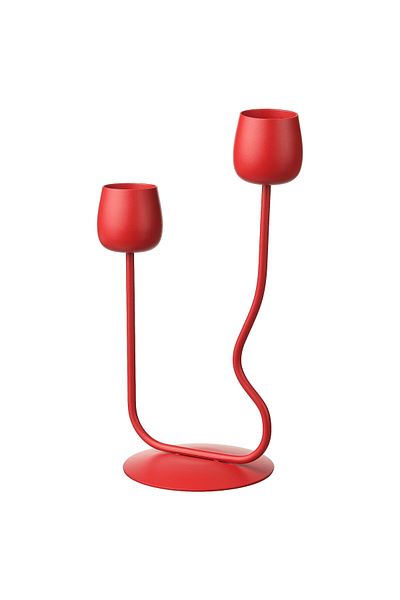 IKEA SILVERPÄRON Candlestick/tealight holder, bright red, 29 cm