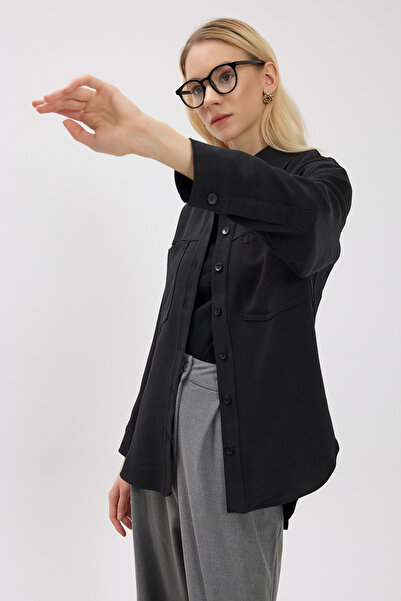 Birgül Bektaş Black Pocket Shirt Jacket