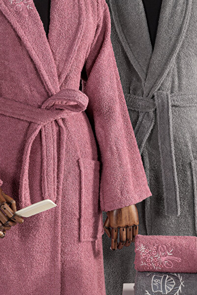 Isessia Σετ μπουρνούζι 10 τεμαχίων γυναικείο ανδρικό |   100% βαμβάκι |   Θήκη για πετσέτα κεφαλιού, σαπούνι, χτένα, οικογενειακό κιτ