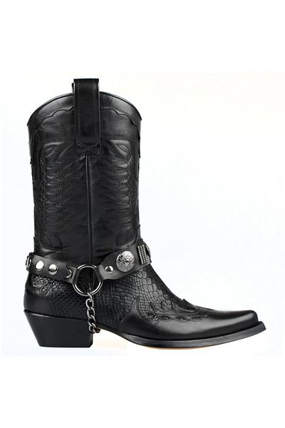 FootCourt Black Men's Western Cowboy Boots