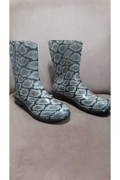 Emek Feliçita_Zenne_Rain_Boots Κοντό λαιμό Γκρι Leopard Boots 23cm