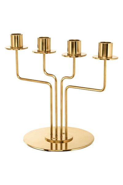 IKEA PÄRLBAND Candelabra, gold-colour, 22 cm