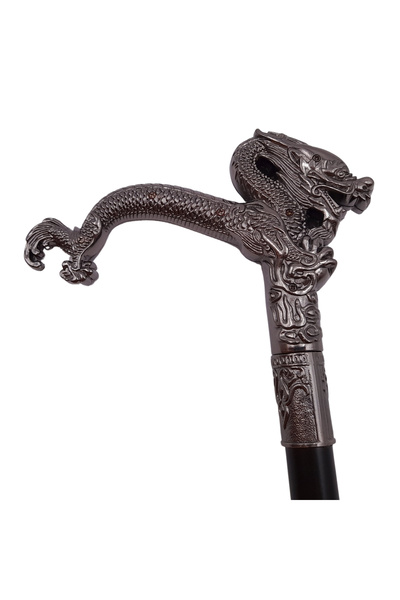 Depox IdeallStore® stylish walking stick, Dragon Stance, metal, inner sword, 90 cm, black