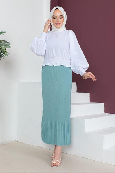 giyze Πλισέ Φούστα Hijab Mint Green 205