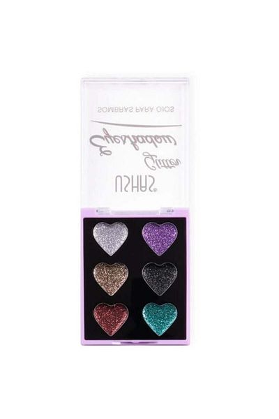 Ushas Paleta Machiaj Glitter, Ushas, ​​6 Culori, 03, 9 g