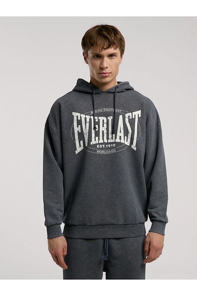 EVERLAST Authentic Boxing Oversize Anthracite Men's Hooded Sweatshirt