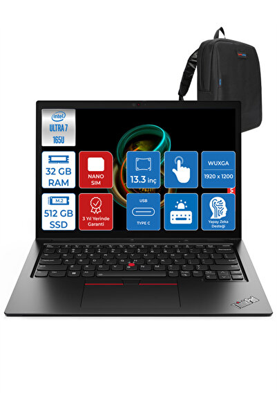 LENOVO Thinkpad L13 G5 Yoga Ultra 7 165U 32GB 512GB 13.3" Wuxga Freedos Nanos...