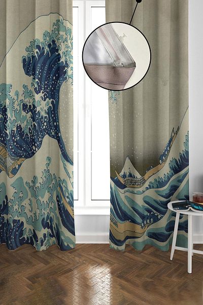 Doruklar Home Collection Modern Patterned Blackout Profile Curtain 140X270 cm 2 Wings