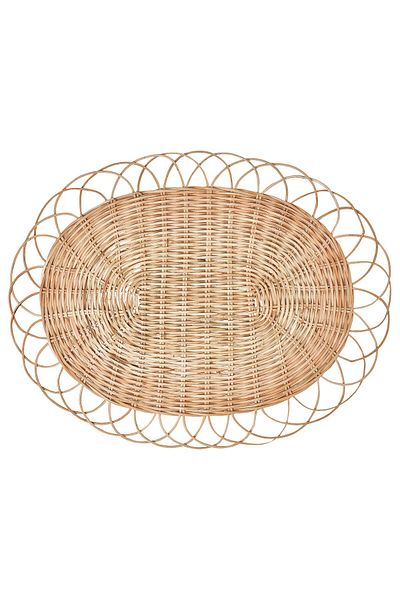 IKEA VARGFISK Place mat, natural/rattan handmade, 35 cm