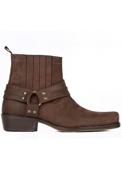 FootCourt Men's Brown Large Size Cowboy Boots