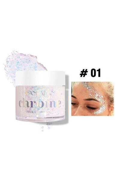 Handaiyan Glitter gel for face and body, Handaiyan, Chrome, 01, 32 g