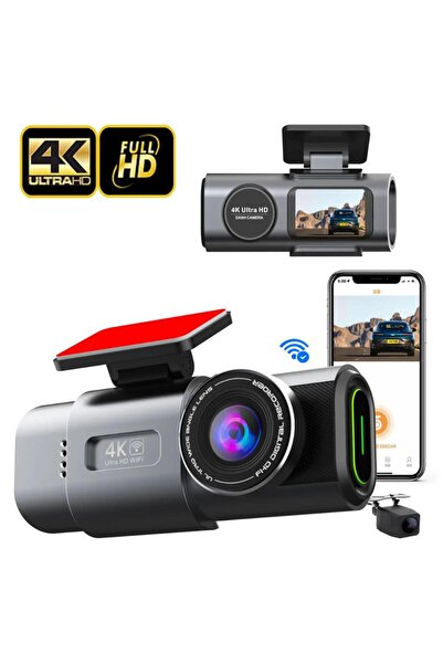 coofbe GPS Mobil Uygulamalı 4K 170° Geniş Açı Gece Görüşlü Ön Arka Akıllı Ara...