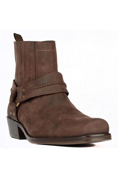 FootCourt Men's Brown Large Size Cowboy Boots