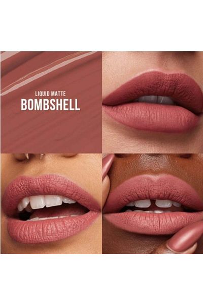 Huda Beauty Ruj De Buze, Mat, Rezistent, , Liquid Matte, Bombshell, Mini, 1.9 ml