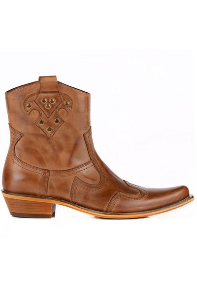 FootCourt Tan Men's Cowboy Boots (Firenze)