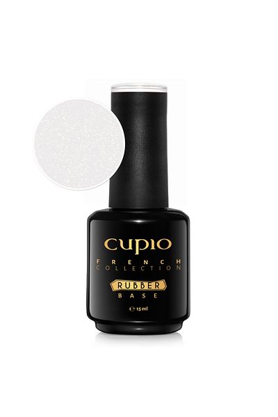Cupio Baza de cauciuc French Collection - Milky White Shimmer Gold 15ml