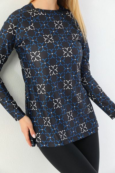 Remsa Mayo Single Top Lycra Blouse Swimsuit Full Hijab Swimsuit 2365 Black
