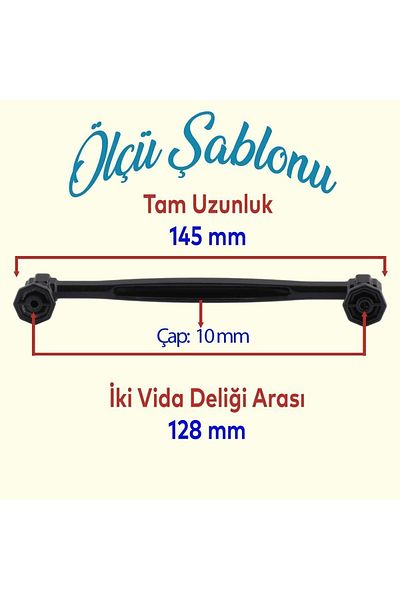 Badem10 Metal Negru Mobilier Metal Negru 128MM 12.8CM Dulap Sertar Bucătărie